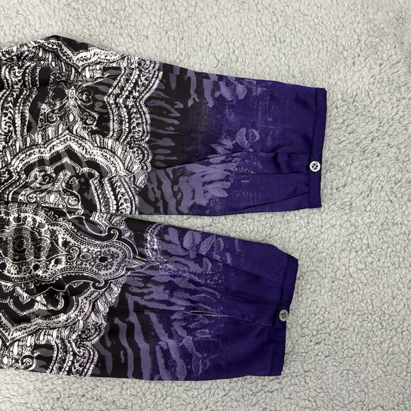 Chicos Travelers Satin Top Purple V Neck Long Sleeve Tunic sz Large - Picture 10 of 10